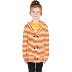 Pattern Zig Zag Stripe Geometric Kids  Double Breasted Button Coat by Ravend