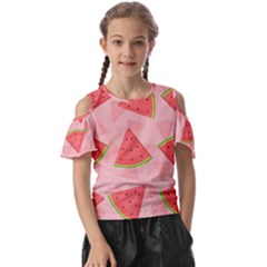 Background Watermelon Pattern Fruit Kids  Butterfly Cutout Tee