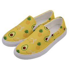 Pineapple Banana Fruit Pattern Men s Canvas Slip Ons by Wegoenart