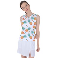 Pineapple Background Pattern Fruit Women s Sleeveless Sports Top by Wegoenart