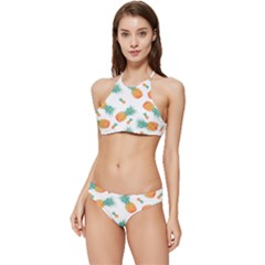 Pineapple Background Pattern Fruit Banded Triangle Bikini Set by Wegoenart