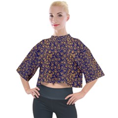 Spiral Pattern Texture Fractal Mock Neck Tee