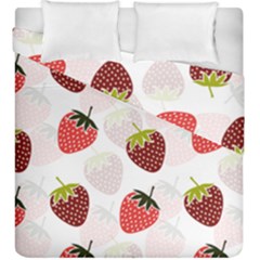 Strawberry Pattern Background Duvet Cover Double Side (king Size)