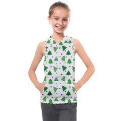 Christmas Tree Pattern Design Kids  Sleeveless Hoodie by Wegoenart
