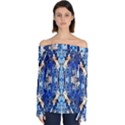 Cobalt on gold symmetry Off Shoulder Long Sleeve Top View1