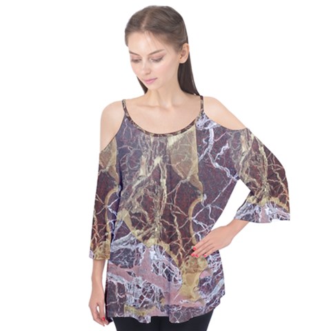 Marble Pattern Texture Rock Stone Surface Tile Flutter Tees by Ravend