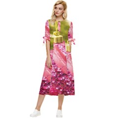 Christmas Decoration 7 Bow Sleeve Chiffon Midi Dress by artworkshop
