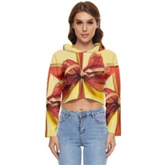Ribbon Bow Women s Lightweight Cropped Hoodie by artworkshop
