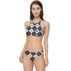 Zodiac Astrology Horoscope Pattern Banded Triangle Bikini Set