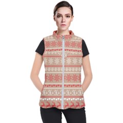 Christmas-pattern-background Women s Puffer Vest
