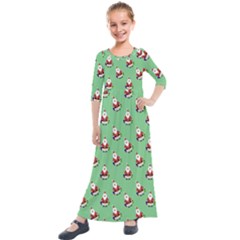 Christmas-santaclaus Kids  Quarter Sleeve Maxi Dress