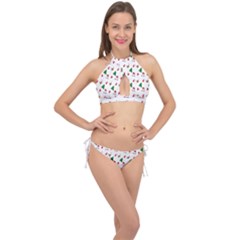 Christmas-santaclaus Cross Front Halter Bikini Set