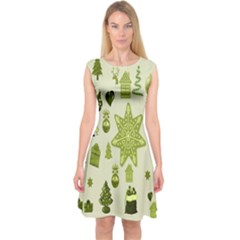 Christmas-stocking-star-bel Capsleeve Midi Dress