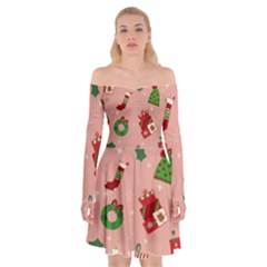 Gifts-christmas-stockings Off Shoulder Skater Dress