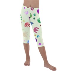 Doodle Squiggles Colorful Pattern Kids  Lightweight Velour Capri Leggings 