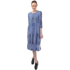 Background-jeans Ruffle End Midi Chiffon Dress