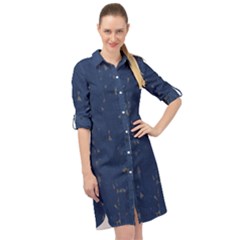 Shapes Long Sleeve Mini Shirt Dress