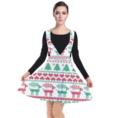 Scandinavian-nordic-christmas-seamless-pattern-vector Plunge Pinafore Dress