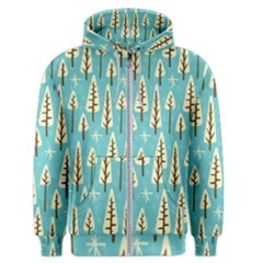 Vector-white-cartoon-trees-pattern Men s Zipper Hoodie