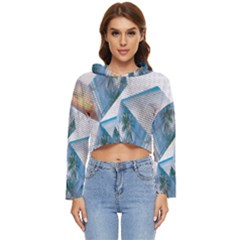 Cubes 3d Mockup Dots Game Cutout Women s Lightweight Cropped Hoodie by danenraven
