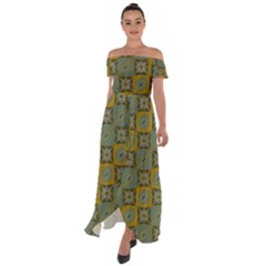 Batik-tradisional-01 Off Shoulder Open Front Chiffon Dress