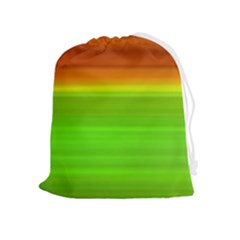 Orange And Green Blur Abstract Print Drawstring Pouch (xl) by dflcprintsclothing
