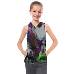 Eiffel Tower Paris France Europe Kids  Sleeveless Hoodie by Wegoenart