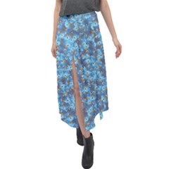 Angry Baby Chicken Illustration Random Pattern Velour Split Maxi Skirt by dflcprintsclothing