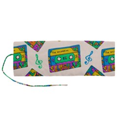Seamless Pattern With Colorful Cassettes Hippie Style Doodle Musical Texture Wrapping Fabric Vector Roll Up Canvas Pencil Holder (m) by Ravend