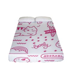 Cute-girly-seamless-pattern Fitted Sheet (full/ Double Size)
