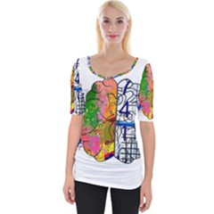 Brain Cerebrum Biology Abstract Wide Neckline Tee