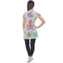 Underwater-seamless-pattern-light-background-funny Puff Sleeve Tunic Top View2