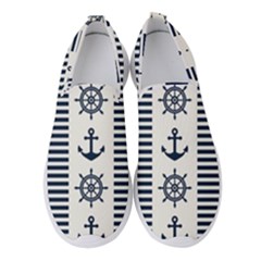 Nautical-seamless-pattern-vector-illustration Women s Slip On Sneakers by Jancukart