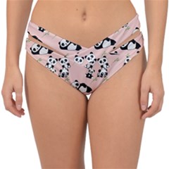 Pandas Pattern Panda Bear Double Strap Halter Bikini Bottom by Wegoenart