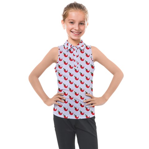 Small Mini Peppers White Kids  Sleeveless Polo Tee by ConteMonfrey