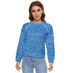 Blue Denim  Women s Long Sleeve Raglan Tee
