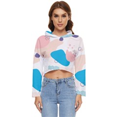 Hand-drawn-abstract-organic-shapes-background Women s Lightweight Cropped Hoodie