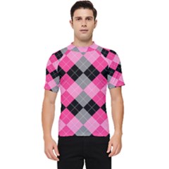 Seamless Argyle Pattern Men s Short Sleeve Rash Guard by Wegoenart
