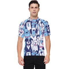 Dogs-seamless-pattern Men s Short Sleeve Rash Guard