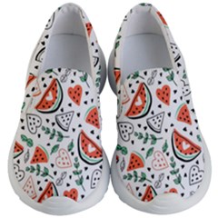 Seamless-vector-pattern-with-watermelons-mint Kids Lightweight Slip Ons by Wegoenart