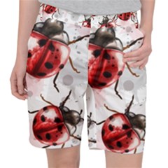 Ladybugs-pattern-texture-watercolor Pocket Shorts