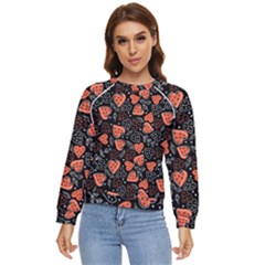 Seamless-vector-pattern-with-watermelons-hearts-mint Women s Long Sleeve Raglan Tee