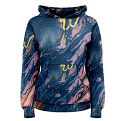 Liquid Abstract Paint Texture Women s Pullover Hoodie by Wegoenart