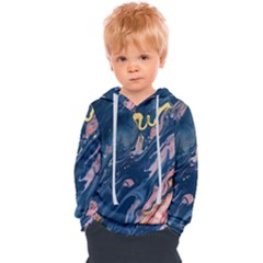 Liquid Abstract Paint Texture Kids  Overhead Hoodie by Wegoenart