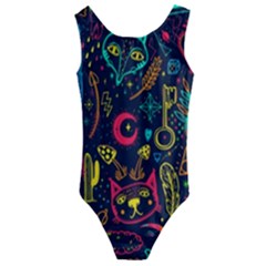 Sketch-graphic-illustration Kids  Cut-out Back One Piece Swimsuit