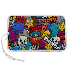 Graffiti Characters Seamless Pattern Pen Storage Case (l) by Wegoenart