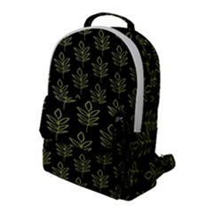 Autumn Leaves Black Flap Pocket Backpack (large)