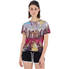 New York Skyline Manhattan City Open Back Sport Tee by Wegoenart
