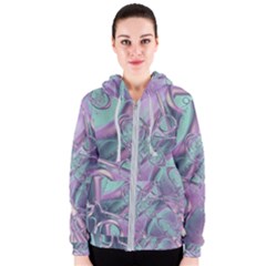 Illustration Fractal Pattern Modern Art Digital Women s Zipper Hoodie by Ravend