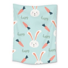 Bunny Carrot Pattern Background Medium Tapestry